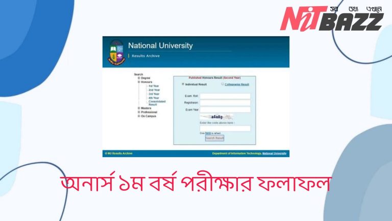 জাতীয় বিশ্ববিদ্যালয়ের অনার্স ১ম বর্ষ পরীক্ষার ফলাফল 2022