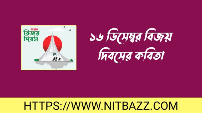 ১৬ ডিসেম্বর বিজয় দিবসের কবিতা | বিজয় দিবসের কবিতা